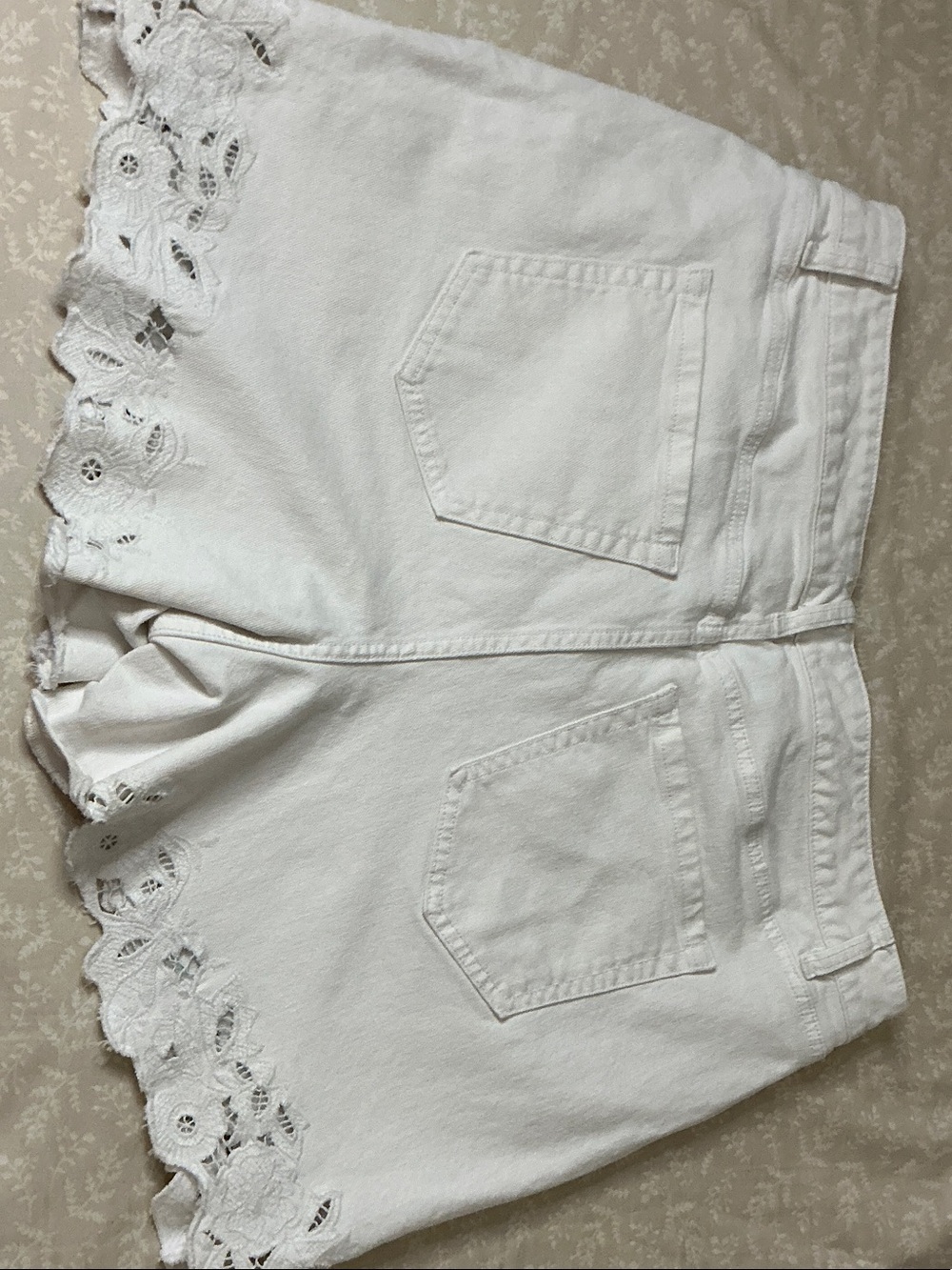 Lane Bryant White Lace-Hem Shorts
